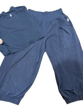 FP Movement Free People 2-Piece Set Midnight Navy Top & Jogger Women's XL NWT